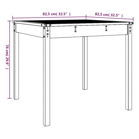  Stolik ogrodowy, 82,5x82,5x76 cm, lite drewno sosnowe