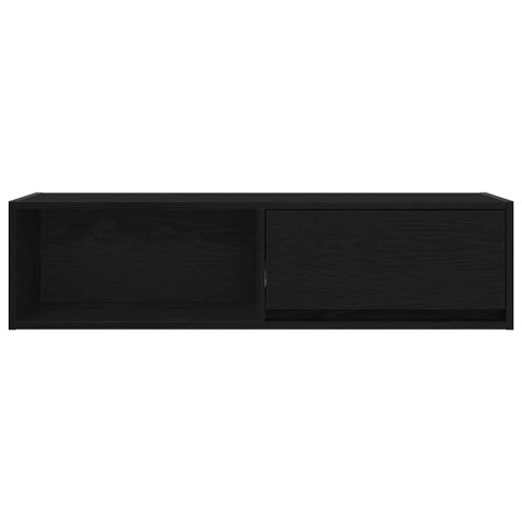  Szafka RTV Czarny Dąb 100x31x25,5 cm Drewno klejone