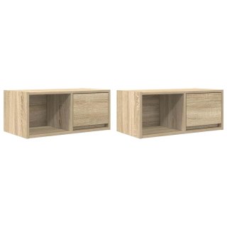  Szafki RTV 2 szt. Dąb Sonoma 60x31x25,5 cm Drewno klejone