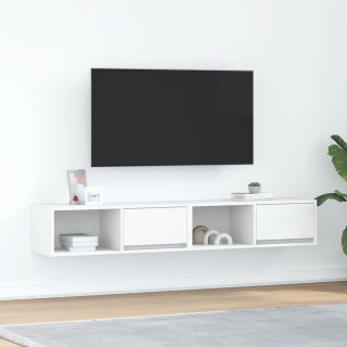  Szafki pod TV 2 szt. Białe 80x31x25,5 cm Drewno klejone