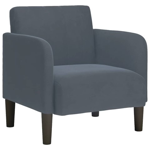  Sofa Fotel z Podłokietnikami Ciemnoszary 54 cm Aksamit