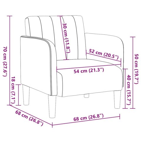  Sofa Fotel z Podłokietnikami Ciemnoszary 54 cm Aksamit