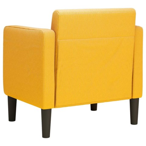  Sofa Fotel z Podłokietnikami Jasnożółty 54 cm Tkanina Kordowa