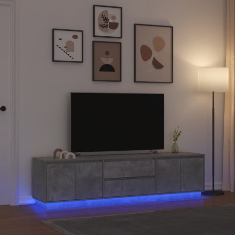  Szafka RTV z oświetleniem LED Beton Szary 193,5x41x50 cm