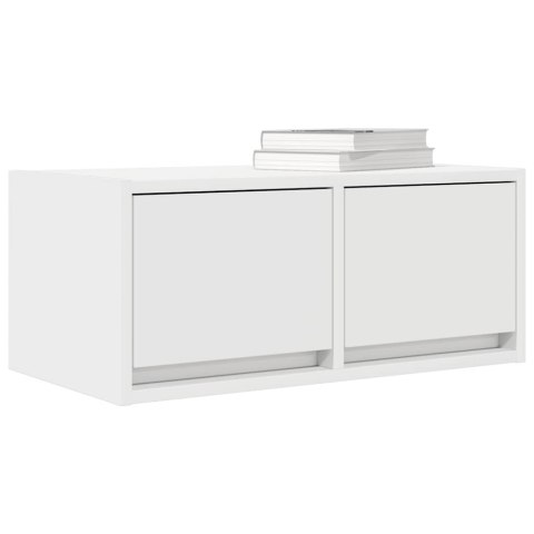  Szafka RTV Biała 60x31x25,5 cm Drewno klejone