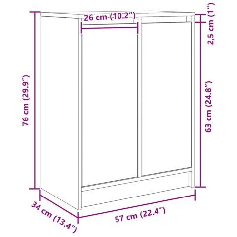 VidaXL Komoda Artisan Oak 57x34x76 cm Drewno klejone