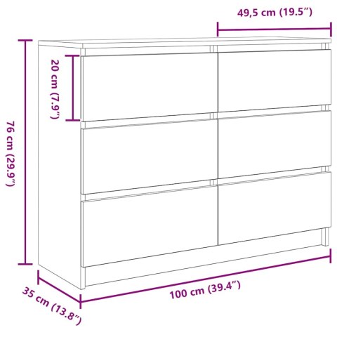  Komoda Stare drewno 100x35x76 cm Drewno klejone