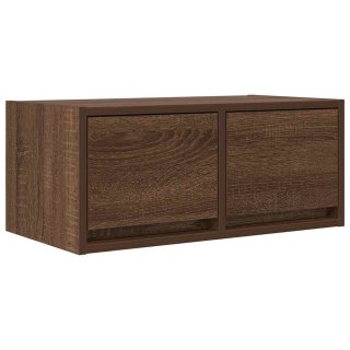  Szafka RTV Brązowy Dąb 60x31x25,5 cm Drewno klejone