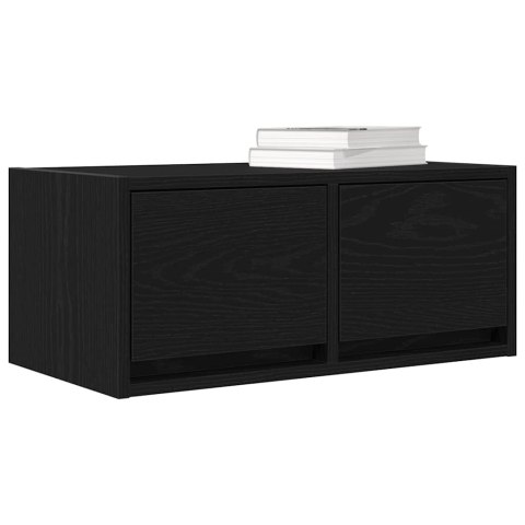  Szafka RTV Czarny Dąb 60x31x25,5 cm Drewno klejone