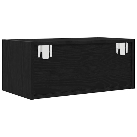  Szafka RTV Czarny Dąb 60x31x25,5 cm Drewno klejone