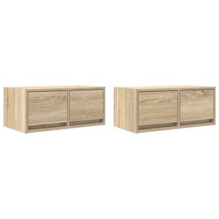  Szafki RTV 2 szt. Dąb Sonoma 60x31x25,5 cm Drewno klejone