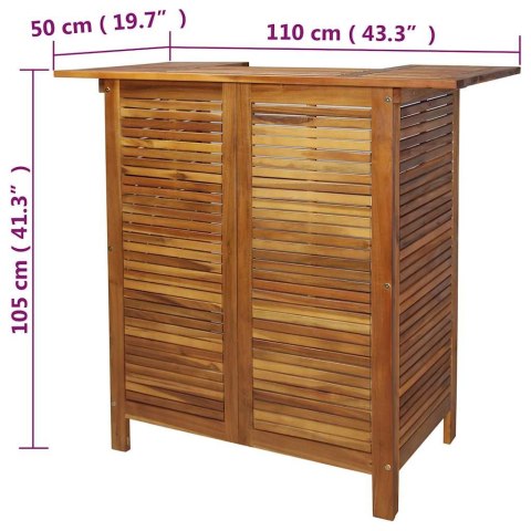 VidaXL Stolik barowy, 110 x 50 x 105 cm, lite drewno akacjowe