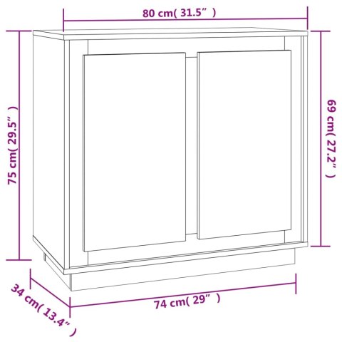  Szafka, czarna, 80x34x75 cm, materiał drewnopochodny