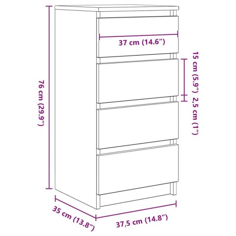  Komoda Artisan Dąb 37,5x35x76 cm Drewno klejone