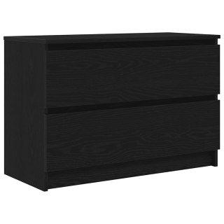  Szafka pod TV Czarna 80x35x54 cm Drewno klejone