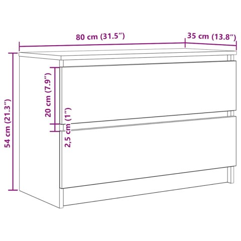 VidaXL Szafka pod TV Czarna 80x35x54 cm Drewno klejone