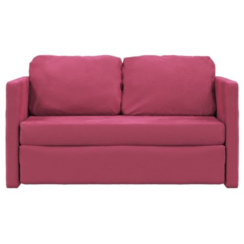 VidaXL Sofa podłogowa 2-w-1, winna czerwień, 122x204x55 cm, aksamit