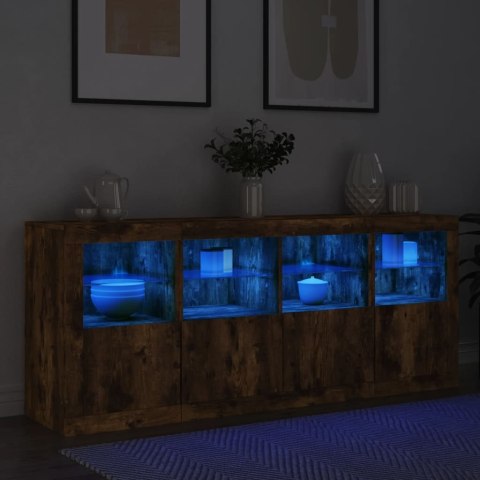 VidaXL Szafka z oświetleniem LED, przydymiony dąb, 163x37x67 cm