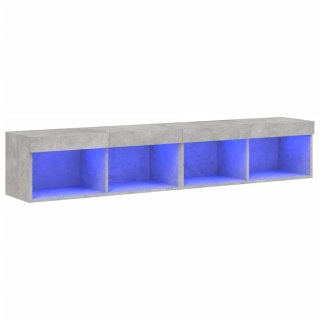 VidaXL Szafki TV, z LED, 2 szt., szarość betonu, 80x30x30 cm