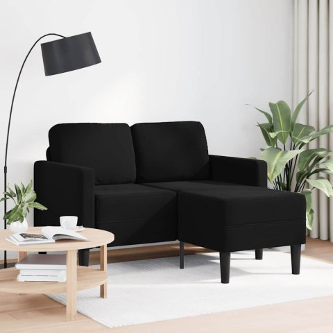 VidaXL Sofa 2-osobowa z leżanką w kształcie litery L Czarna 125 cm