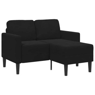 VidaXL Sofa 2-osobowa z leżanką w kształcie litery L Czarna 125 cm