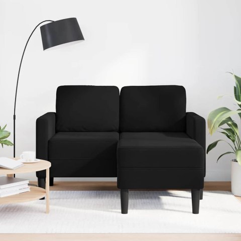 VidaXL Sofa 2-osobowa z leżanką w kształcie litery L Czarna 125 cm