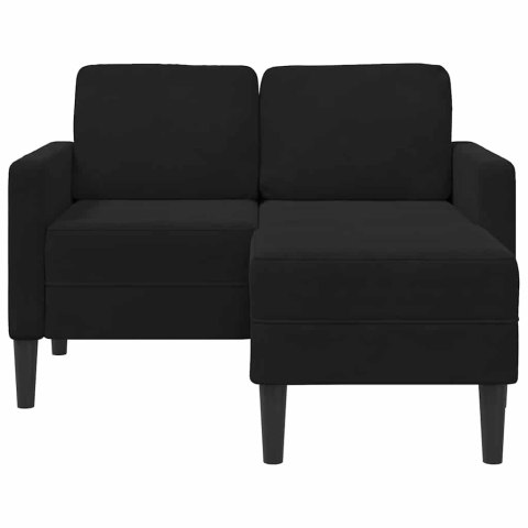 VidaXL Sofa 2-osobowa z leżanką w kształcie litery L Czarna 125 cm