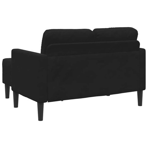 VidaXL Sofa 2-osobowa z leżanką w kształcie litery L Czarna 125 cm