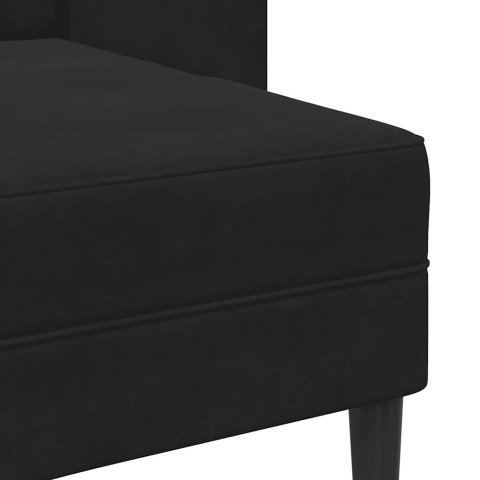 VidaXL Sofa 2-osobowa z leżanką w kształcie litery L Czarna 125 cm