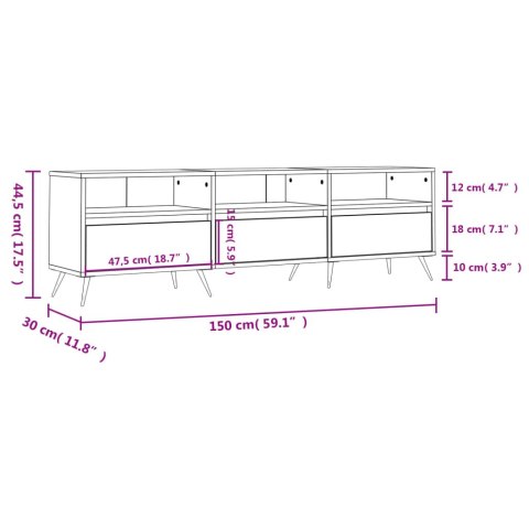 VidaXL Szafka pod TV, dąb sonoma, 150x30x44,5 cm