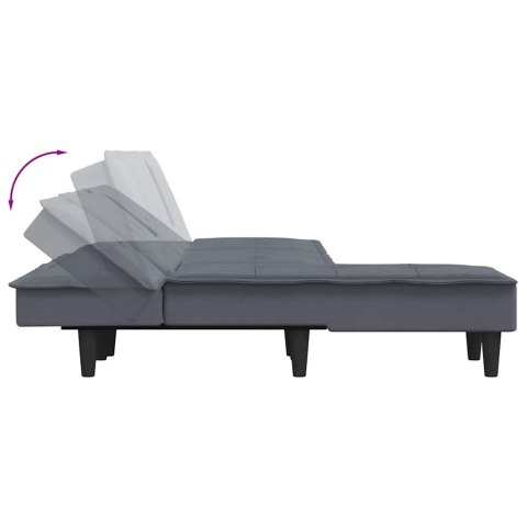 VidaXL Sofa rozkładana L, ciemnoszara, 255x140x70 cm, aksamit