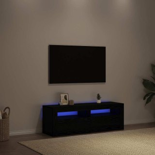 VidaXL Szafka pod TV z oświetleniem LED, czarny dąb, 120x35x40 cm