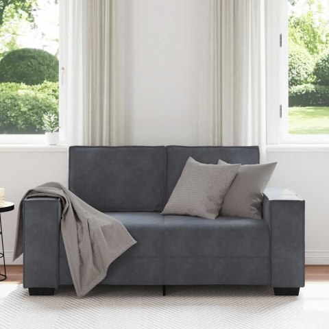 VidaXL Sofa 2-osobowa, ciemnoszary, 120 cm, tapicerowana aksamitem