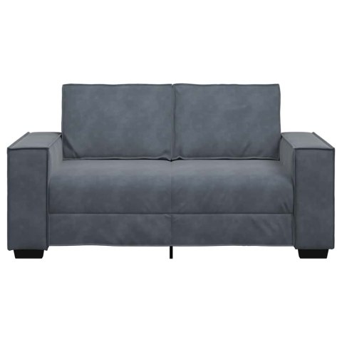 VidaXL Sofa 2-osobowa, ciemnoszary, 120 cm, tapicerowana aksamitem