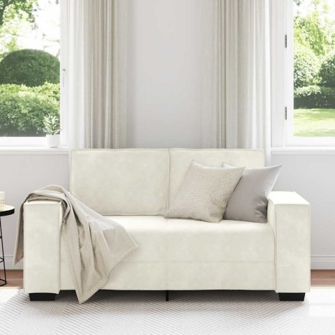 VidaXL Sofa 2-osobowa, kremowy, 120 cm, tapicerowana aksamitem