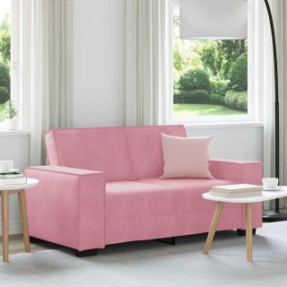 VidaXL Sofa 2-osobowa, różowy, 120 cm, tapicerowana aksamitem