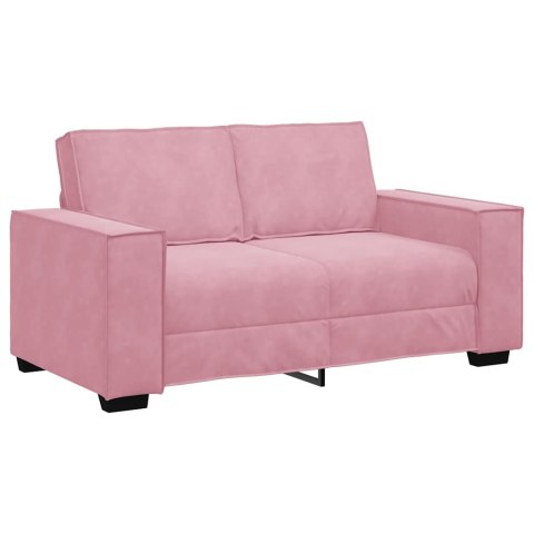 VidaXL Sofa 2-osobowa, różowy, 120 cm, tapicerowana aksamitem