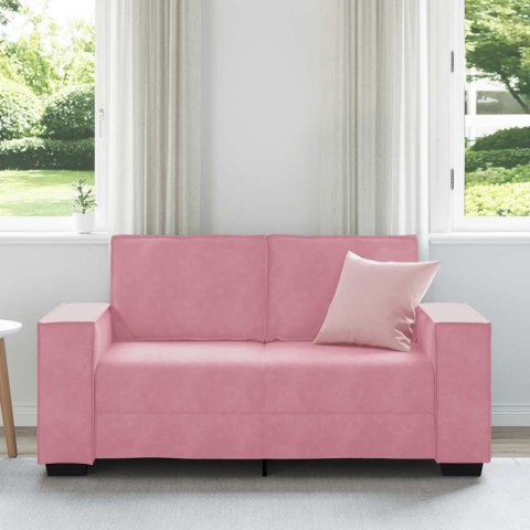 VidaXL Sofa 2-osobowa, różowy, 120 cm, tapicerowana aksamitem