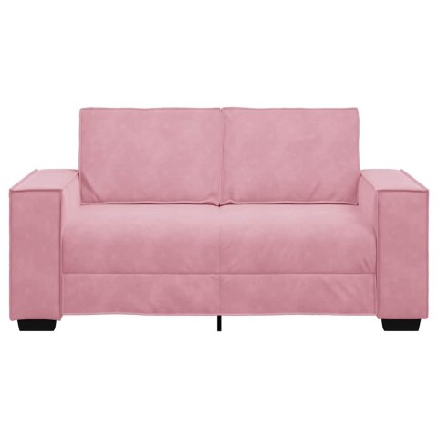 VidaXL Sofa 2-osobowa, różowy, 120 cm, tapicerowana aksamitem