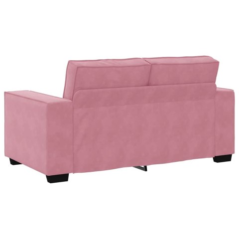 VidaXL Sofa 2-osobowa, różowy, 120 cm, tapicerowana aksamitem