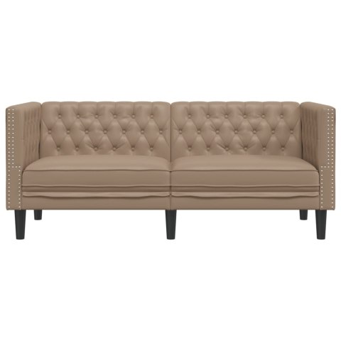 VidaXL Sofa Chesterfield, 2-os., cappuccino, sztuczna skóra