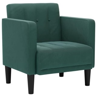 VidaXL Sofa Fotel z Podłokietnikami Ciemnozielony 53 cm Aksamit