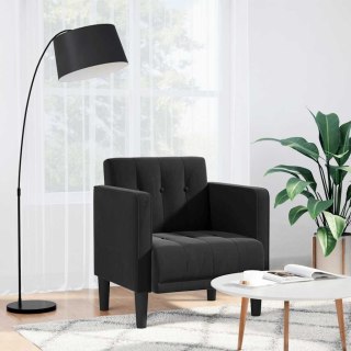 VidaXL Sofa Fotel z Podłokietnikami Czarny 53 cm Aksamit