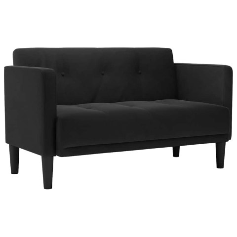 VidaXL Sofa dwuosobowa Czarna 111 cm Aksamit