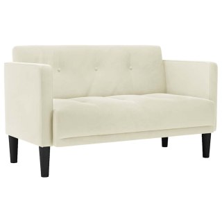 VidaXL Sofa dwuosobowa kremowa 111 cm aksamitna