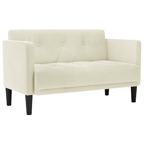 VidaXL Sofa dwuosobowa kremowa 111 cm aksamitna