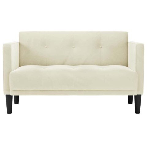 VidaXL Sofa dwuosobowa kremowa 111 cm aksamitna