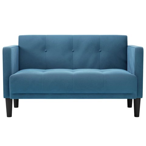 VidaXL Sofa dwuosobowa niebieska 111 cm aksamitna