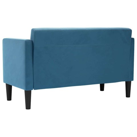 VidaXL Sofa dwuosobowa niebieska 111 cm aksamitna