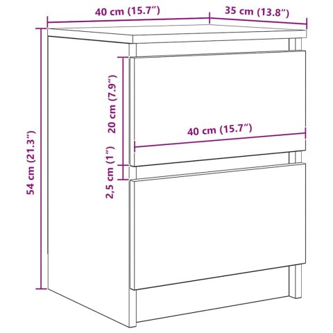 VidaXL Szafka pod TV, dąb sonoma, 40x35x54 cm, materiał drewnopochodny